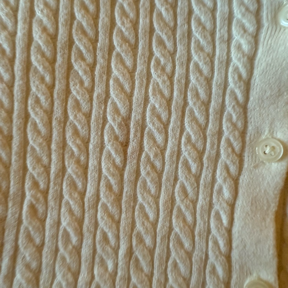 Old Navy Cream Cable Knit Button-Front Cardigan - Picture 3 of 3